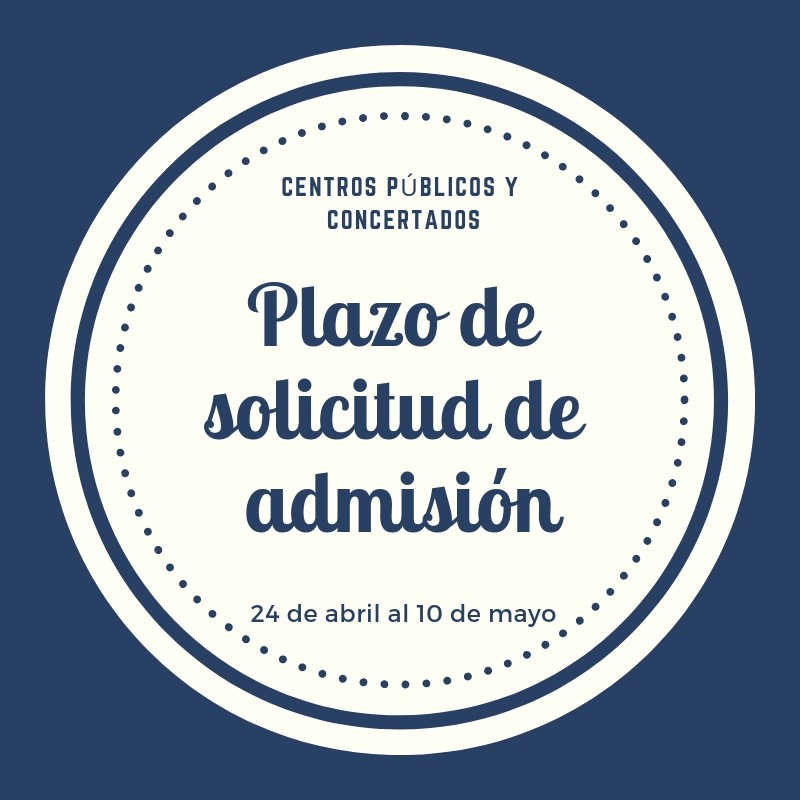 Proceso y plazos solicitud plaza curso 2019-2020 (Etapa Concertada)